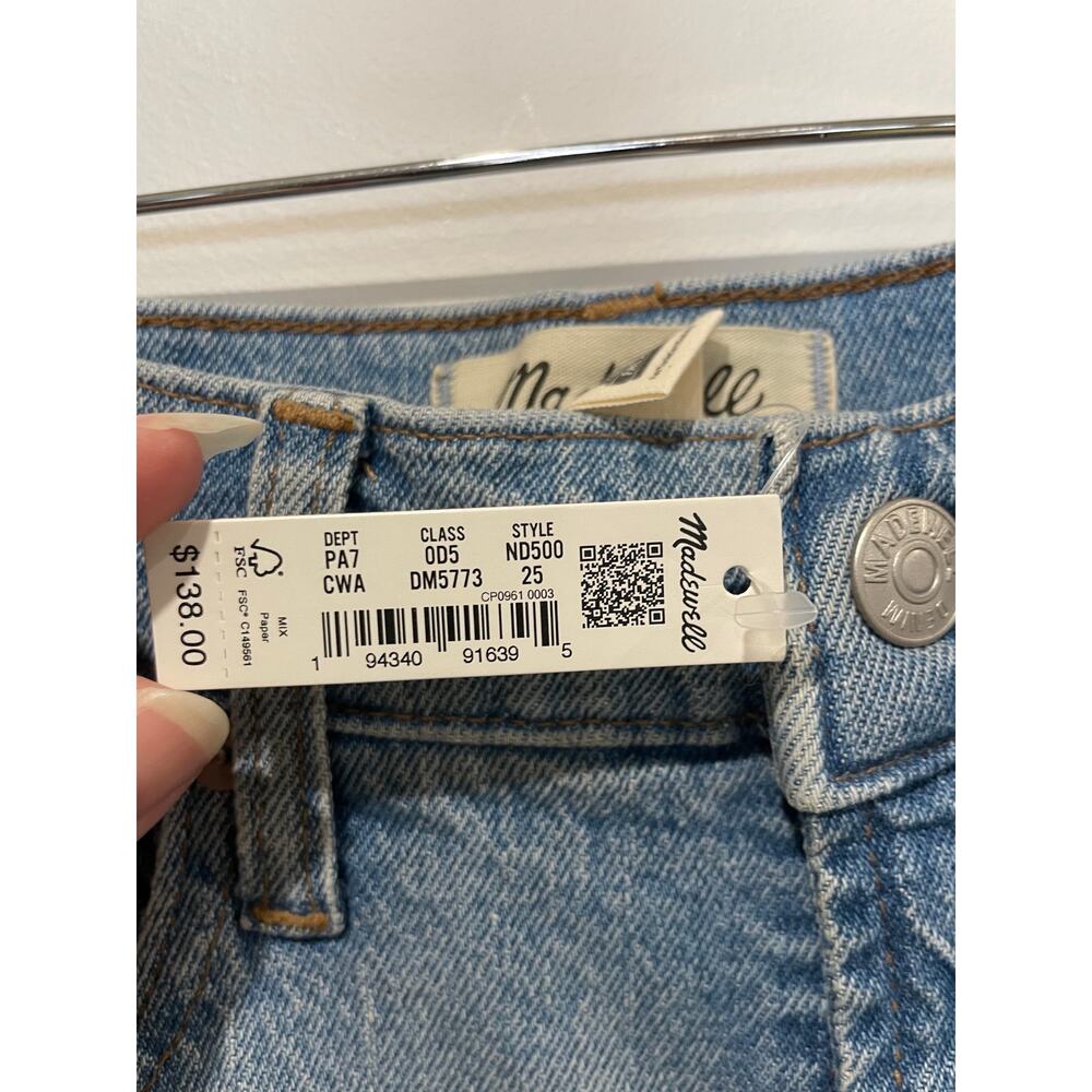 NWT Madewell The Perfect Vintage High Rise Distressed Tapered Jean Coney Wash 25 - Picture 4 of 6